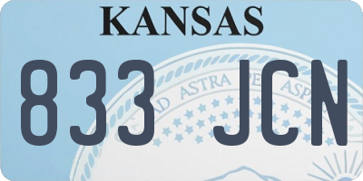 KS license plate 833JCN