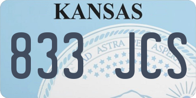 KS license plate 833JCS