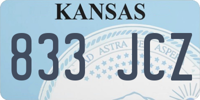 KS license plate 833JCZ
