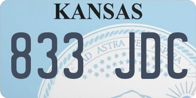 KS license plate 833JDC