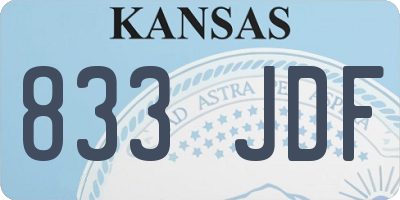 KS license plate 833JDF