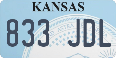 KS license plate 833JDL