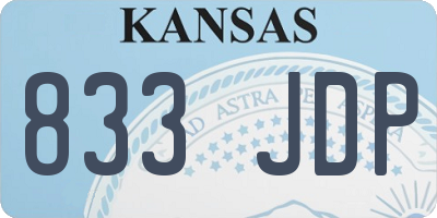 KS license plate 833JDP