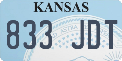 KS license plate 833JDT