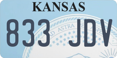 KS license plate 833JDV