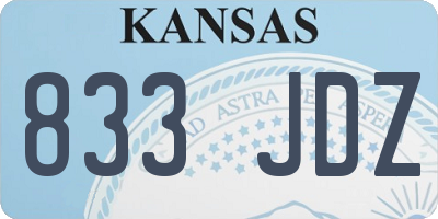 KS license plate 833JDZ