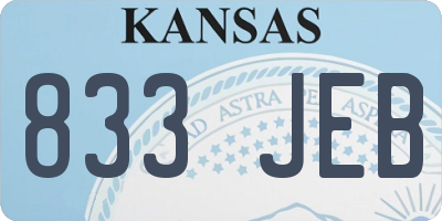 KS license plate 833JEB