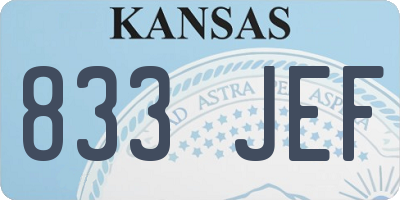 KS license plate 833JEF
