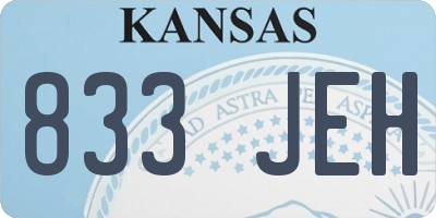 KS license plate 833JEH