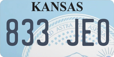 KS license plate 833JEO