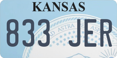 KS license plate 833JER