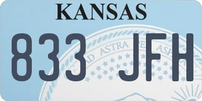 KS license plate 833JFH