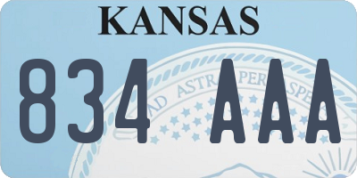 KS license plate 834AAA