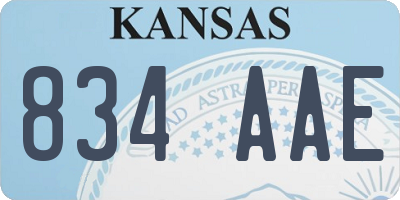 KS license plate 834AAE