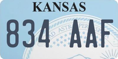 KS license plate 834AAF