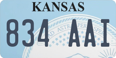 KS license plate 834AAI