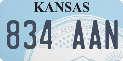 KS license plate 834AAN