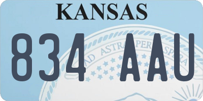 KS license plate 834AAU