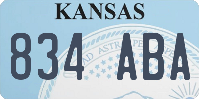 KS license plate 834ABA