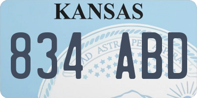 KS license plate 834ABD