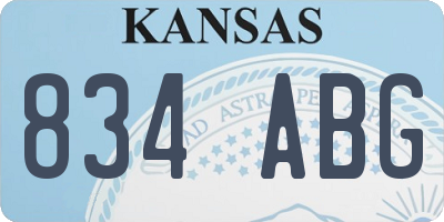 KS license plate 834ABG