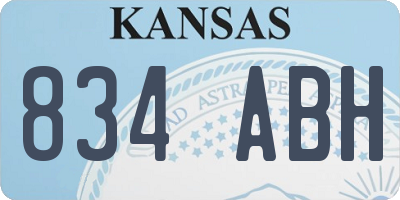 KS license plate 834ABH