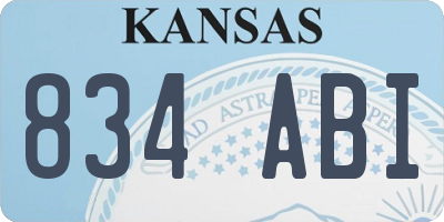 KS license plate 834ABI