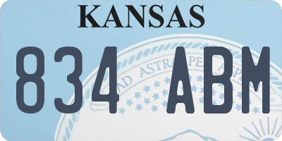 KS license plate 834ABM