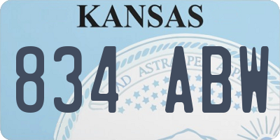 KS license plate 834ABW