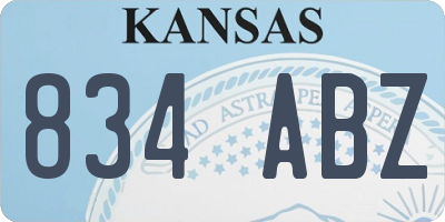 KS license plate 834ABZ