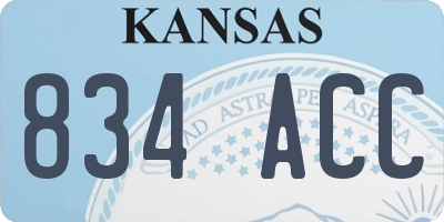 KS license plate 834ACC