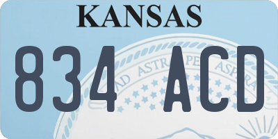 KS license plate 834ACD