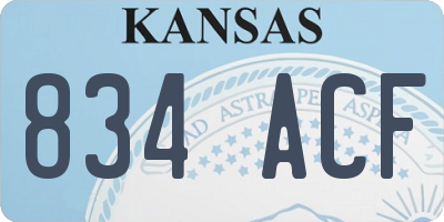 KS license plate 834ACF