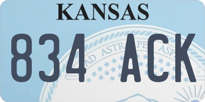 KS license plate 834ACK