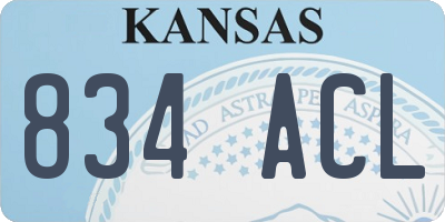 KS license plate 834ACL
