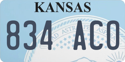 KS license plate 834ACO