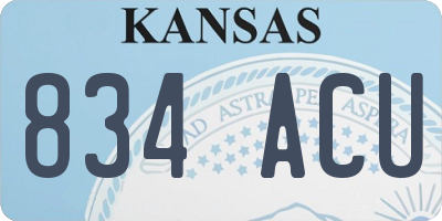 KS license plate 834ACU