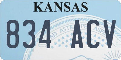 KS license plate 834ACV