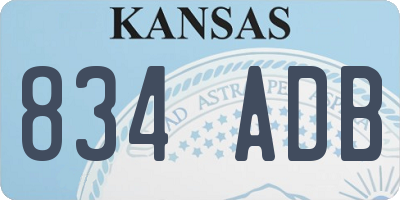 KS license plate 834ADB