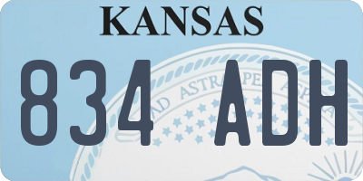 KS license plate 834ADH