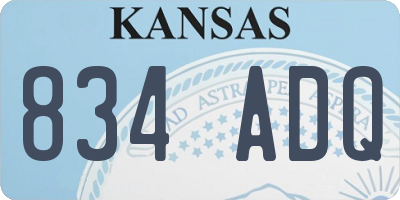 KS license plate 834ADQ