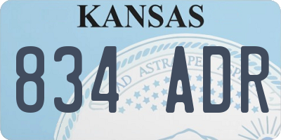 KS license plate 834ADR
