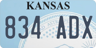 KS license plate 834ADX