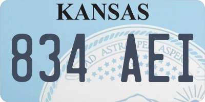 KS license plate 834AEI