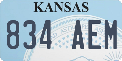 KS license plate 834AEM