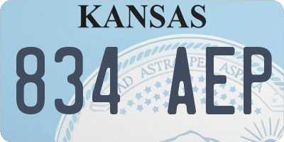 KS license plate 834AEP