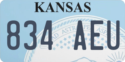 KS license plate 834AEU