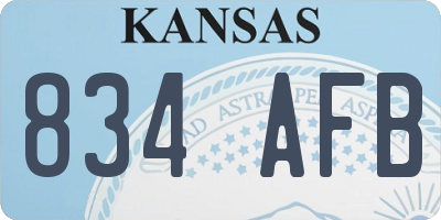 KS license plate 834AFB