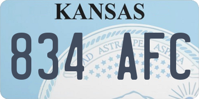 KS license plate 834AFC