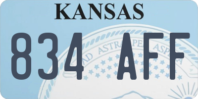 KS license plate 834AFF
